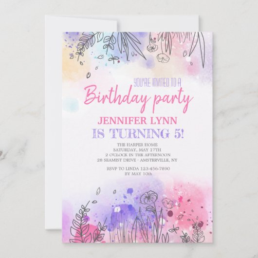 Symfonie van kleuruitnodiging kaart (Voorkant)