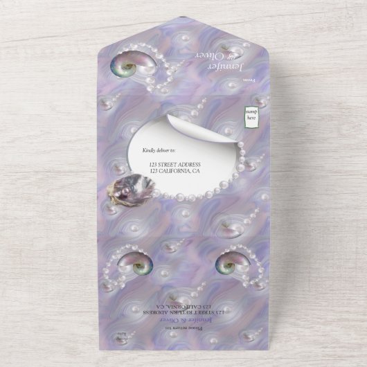 Symfonie van Moederparels All In One Uitnodiging (Buitenkant)