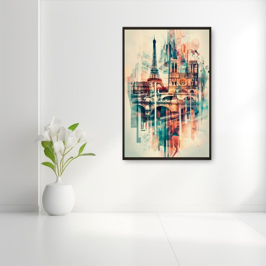 Symfonie van Parijs: Eiffeltoren en Notre-Dame Poster