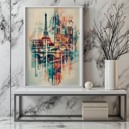 Symfonie van Parijs: Eiffeltoren en Notre-Dame Poster