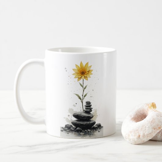 Symfonie van Petals en Stones Koffiemok (Met donut)