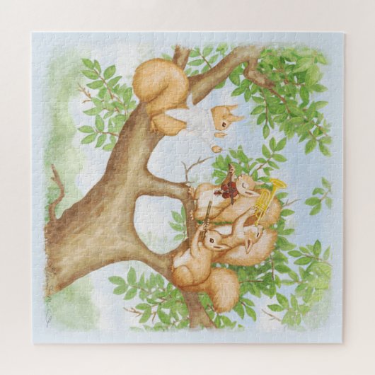 Symfonie van Squirrels Canvas Print Legpuzzel (Horizontaal)