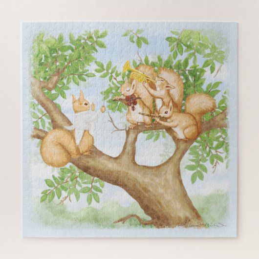Symfonie van Squirrels Canvas Print Legpuzzel (Verticaal)