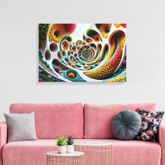 Symfonie van vormen en kleuren canvas afdruk (Insitu (Woonkamer))