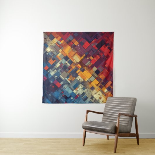 Symfonie van vormen en kleuren wandkleed (In Situ (horizontaal))