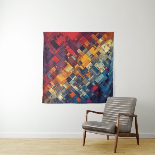 Symfonie van vormen en kleuren wandkleed (In situ)