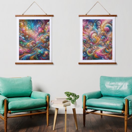 Symfonie van weelde Een Abstract meesterwerk Hangend Wandkleed (Woonkamer)