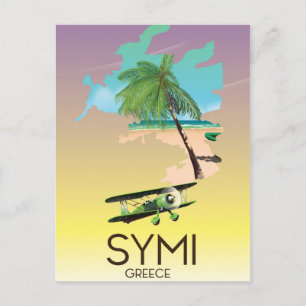 Symi Griekenland reisposter Briefkaart