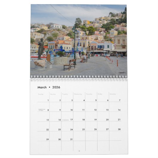 Symi Grieks Eiland 2026 Kalender (Mar 2026)