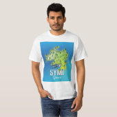 Symi Island Map Greece reisposter. T-shirt (Voorkant volledig)