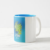 Symi Island Map Greece reisposter. Tweekleurige Koffiemok (Voorkant rechts)