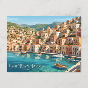 Symi Town Haven Griekenland Briefkaart