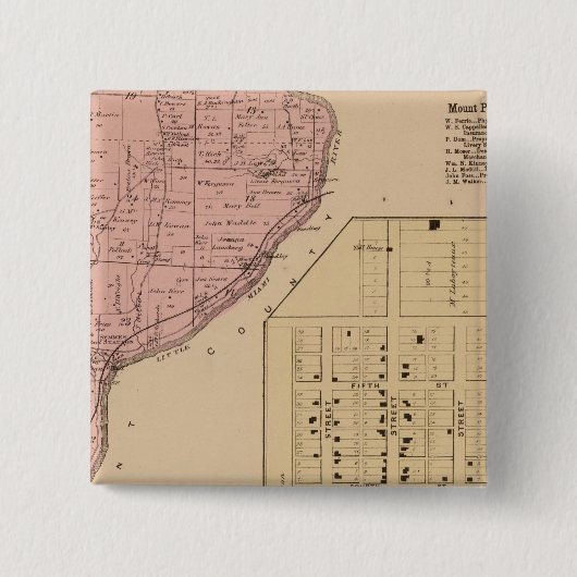 Symmes Mt Pleasant, Ohio Vierkante Button 5,1 Cm (Voorkant)
