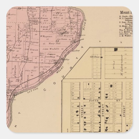 Symmes Mt Pleasant, Ohio Vierkante Sticker (Voorkant)