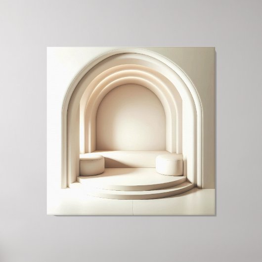 Symmetric Arch Stairway Canvas Afdruk (Voorkant)