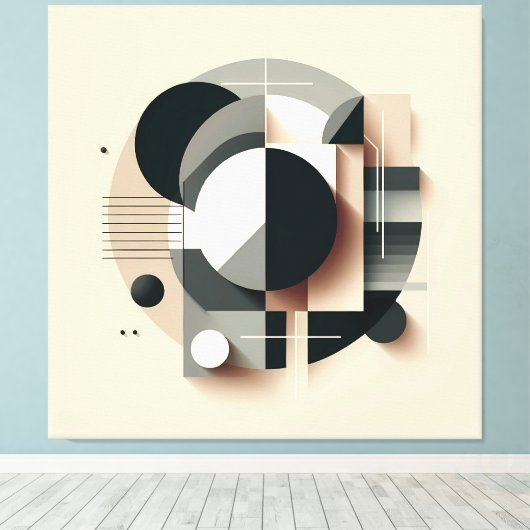 Symmetric Dimensional Geometry Canvas Afdruk (Insitu (Houten vloer))