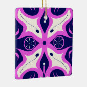 Symmetrical Abstract Pattern in Purple and White Keramisch Ornament (Rechts)