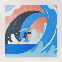 Symmetrical Abstract Pattern in Purple and White Legpuzzel