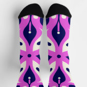 Symmetrical Abstract Pattern in Purple and White Sokken (Top)