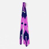 Symmetrical Abstract Pattern in Purple and White Stropdas (Achterkant)