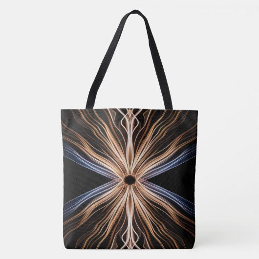 Symmetrical Burst of Light On Black Tote Bag (Voorkant)