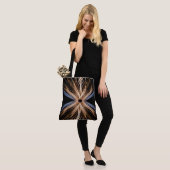 Symmetrical Burst of Light On Black Tote Bag (Op model)