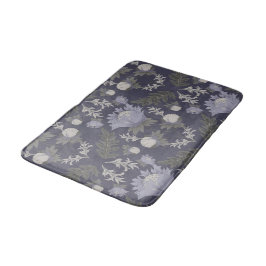 Symmetrical dark purple floral pattern badmat