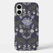 Symmetrical dark purple floral pattern Case-Mate iPhone case (Achterkant)