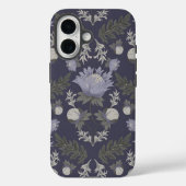 Symmetrical dark purple floral pattern Case-Mate iPhone case (Achterkant)