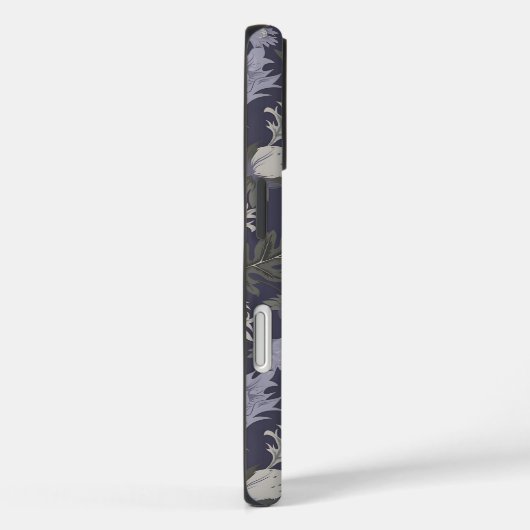Symmetrical dark purple floral pattern Case-Mate iPhone case (Achterkant / Rechts)