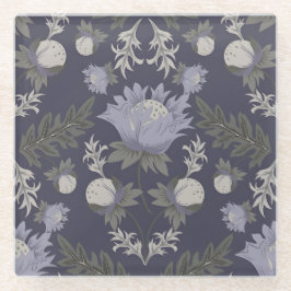 Symmetrical dark purple floral pattern glazen onderzetter