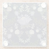 Symmetrical dark purple floral pattern glazen onderzetter (Achterkant)