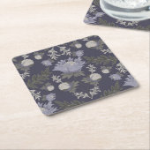 Symmetrical dark purple floral pattern kartonnen onderzetters (Schuin)
