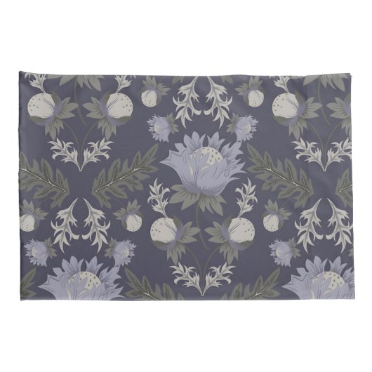 Symmetrical dark purple floral pattern kussensloop (Achterkant-Rechts)