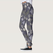Symmetrical dark purple floral pattern leggings (Links)