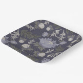 Symmetrical dark purple floral pattern papieren bordje (Gebogen)