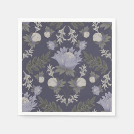 Symmetrical dark purple floral pattern servet