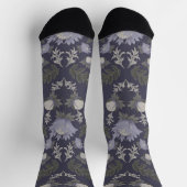 Symmetrical dark purple floral pattern sokken (Top)