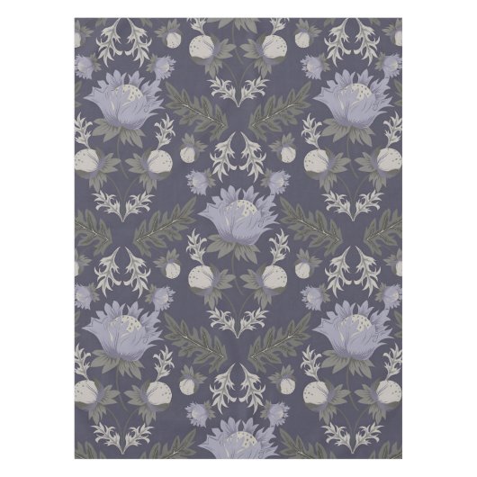 Symmetrical dark purple floral pattern tafelkleed (Voorkant)
