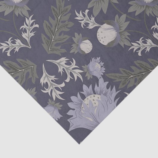 Symmetrical dark purple floral pattern tissuepapier (Detail)