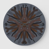 Symmetrical Line Drawing Mechanical Floral Style Grote Klok (Voorkant)