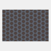 Symmetrical Line Drawing Mechanical Floral Style Inpakpapier Vel (Voorkant)