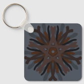 Symmetrical Line Drawing Mechanical Floral Style Sleutelhanger (Voorkant)