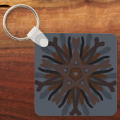 Symmetrical Line Drawing Mechanical Floral Style Sleutelhanger (Voorkant)