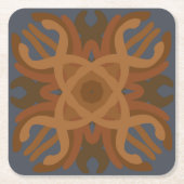 Symmetrical Line Drawing With Earth Tone Colors Kartonnen Onderzetters (Voorkant)