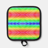 symmetrical rainbow pattern and a black border pannenlap (Voorkant)