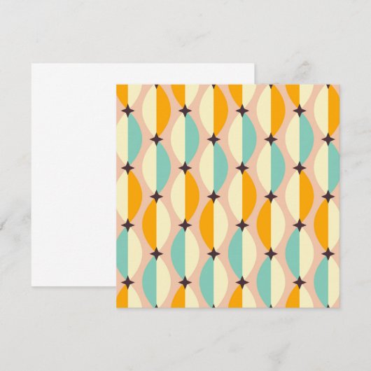 Symmetrical retro pattern with interlocking teal bedankkaart (Voorkant / Achterkant)