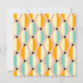 Symmetrical retro pattern with interlocking teal bedankkaart