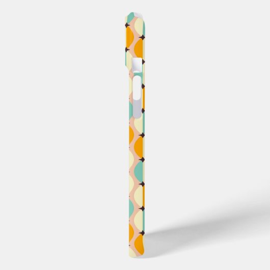 Symmetrical retro pattern with interlocking teal Case-Mate iPhone case (Achterkant / Links)