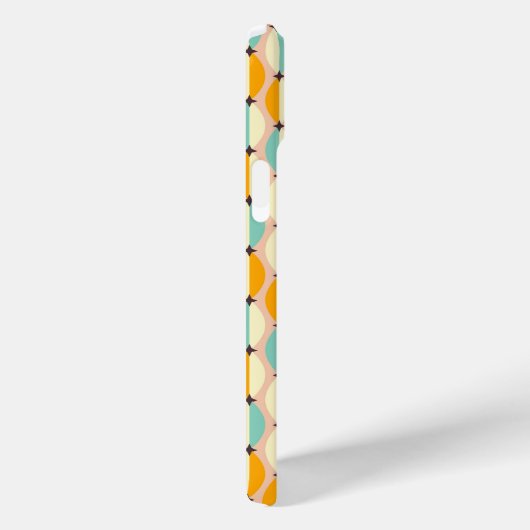 Symmetrical retro pattern with interlocking teal Case-Mate iPhone case (Achterkant / Rechts)